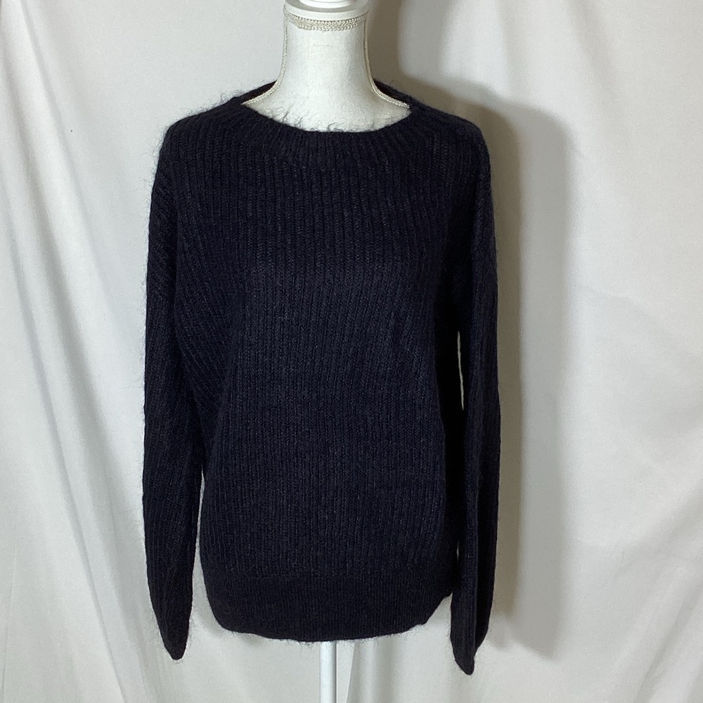 BODEN Francesca ribbed mohair balloon-sleeve sweater black size L
